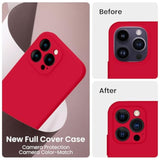 iPhone 14 Pro Silicone Case with Camera & 2 Screen Protectors 6.1in Deep Red