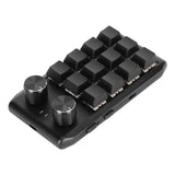 12 Mechanical Keys 2 Knobs Keypad, Mini Custom Programming Macro Keypad, Red Switch Mechanical Keyboard For Gaming Office Work Editing Ps (Bt(Inbuilt Battery