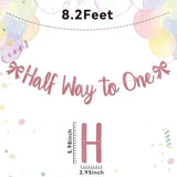 Pink Bow Half Way To One Banner - Pink Knot Half Years Old Baby Shower Decor, Coquette 6 Months Birthday Party Decorations Rose Gold