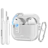 Case For Airpods Pro 3 (2025) With Secure Lock, Anti-Smudge, Soft Tpu Transparent Cover For Apple Airpod Pro 3Rd Generation With Phone Stand Function, Cleaning Kit & Keychain, Clear