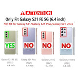 Heavy-Duty Tough Rugged Shockproof Protective Case for Samsung Galaxy S21 FE 5G, Purple - Military Grade Drop Tested with Screen Protector