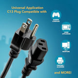Ul Approved 6Ft Universal Power Cord (5 Pack) - Iec C13 To Nema 5-15P Computer Monitor Cable For It Departments, Data Centers & Bulk Purchasing - 18Awg 10A 125V