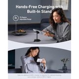 Anker MagGo iPhone 16 MagSafe-Compatible Wireless Charger Stand, 15W Fast Magnetic Wireless Charging Station, Qi2 Certified 360° Charger, for iPhone 16/15/14 Series and AirPods (25W Adapter Included)