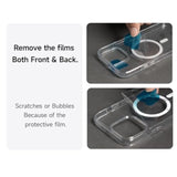 For Iphone 13 Case Clear Magnetic Compatible With Magsafe, Thin Slim Transparent Non Yellowing, Hybrid Soft Silicone Bumper & Hard Plastic Protective Cover For Women, Light Pink