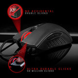 Sp30 Ergonomic Optical Switch Gaming Mouse - Fastest Mouse Switch In Gaming - Enthusiast Grade Sensor - 8 Programmable Buttons - Non-Slip Rubberized Black