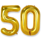 40 Inch Jumbo Gold Foil Mylar Number Balloons For Men Women 50Th Birth