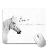 Western Horse Mouse Pad - Inspirational Preppy Mousepad, Western Horse Decor Office Desk Decor Mouse Pads, Gifts For Employees, Cowgirl Preppy Coworker Gifts, 9.5X8 Inches (Live Open)