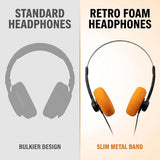 Orange Retro Over-Ear Headphones,Wired Stereo Headphones,Headphone,Lightweight Portable Headphone with Adjustable Headband,Electronics
