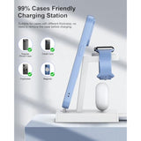 30W Fast Charging Station For Multiple Devices - 3 In 1 Charger Stand For Apple Watch Series 8/7/6/5/4/3/2/Se Charging Dock For Airpods Iphone 14/13/12/11 Pro X Max Xs Xr 8 7 Plus(Not For 15/16)