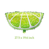 10Pcs Fruit Lime Balloons Large Fruit Green Lemon Foil Round Lemon Mylar Balloons For Summer Thanksgiving Harvest Fall Autumn Fruit Theme Party Decorations Supplies