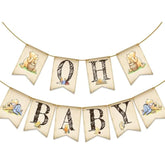 Classic Winnie Oh Baby Banner For Baby Shower Decorations Pooh First Birthday Supplies Bear Banners