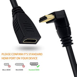 8K Hdmi Extension Cable, Short 8K Hdmi 90 Degree Down Angle Male To Female Hdm