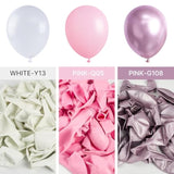 Baby Pink Balloon Arch Kit Garland 152Pcs Different Sizes Of 18 12 10 5 Inch White Light Pastel Pale Metallic Pink Confetti Balloons For Baby Shower Princess Birthday Party Decorations