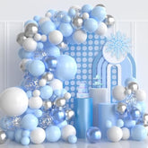 Blue & Silver Balloon Garland Kit: 124-Piece Party Arch