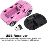 2.4G Wireless Mouse 3D Car Shape Wireless Optical Mouse With Usb Receiver For Pc Computer Laptop(F-Car, Pink)