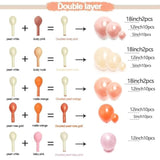 Pink Orange Double Stuffed Balloon Arch Pearl Latex Balloons for Birthday Baby Shower Party