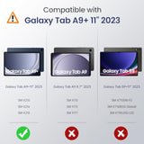 Moko Case Fit Galaxy Tab A9 Plus 11Inch 2023 (Smx210/X216/X218), Shockproof Full Body Rugged Stand Back Cover Builtin Screen Protector Fit Galaxy Tab A9+ 11" 2023, Black