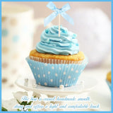 Blue Bow Cupcake Toppers 30Pcs Blue Bow Cake Topper Birthday Decorations Mini Bowknot Cupcake Picks Baby Shower Cupcak Picks For Bachelorette Bridal Engagement Birthday Wedding Party Cake Decorations