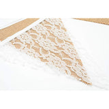 White Floral Lace Collection Rustic Linen Pennant Banner - 10.8 Feet