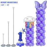 Balloon Column Stand Kit Set Of 2, 7Ft Height Adjustable Balloon Arch Kit, Metal Telescopic Pillar Balloon Stand, Birthday Party, Graduation, Wedding Christmas Decorations