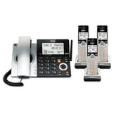 Cl84307 Dect 6.0 Expandable Corded/Cordless Phone With Smart Call Blocker, Silver/Black With 3 Handsets