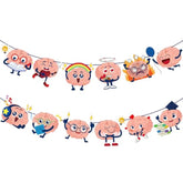 Brain Party Banners Funny Brain Theme Garlands for Birthday Baby Shower Decor