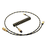 CableMod Pro Coiled Keyboard Cable (Midas Foil Black, USB A to USB Type C, 150