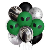 Xo, Space Alien Party Balloons - 24 Pk, 12" | Martian Kids Decorations, Ufo Birthday Supplies, Astronaut Bday Accessories, Galaxy Decor