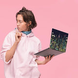 Laptop Skin Sticker,13.3 14 15 15.4 15.6 Inch Laptop Skins,Universal Vinyl Decal,Dustproof Scratch Resistant Reusable Cover Protector With Free 2 Wrist Pads (Flower In Black Background)