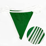 32Ft Green And White Banner Party Decorations Triangle Flag Fabric Banner Cotton Pennant Bunting Garland For Christmas Wedding Birthday Home Nursery Outdoor Garden Masters Golf Party Decoration
