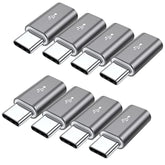Micro Usb To Usb C Adapter,8-Pack Aluminum Usb Type C Adapter Convert Connector Compatible With Samsung Galaxy S10 S9 S8 Plus Note 9 8, Lg V40 V35 V30 V20 G7 G6,Pixel 2 Xl,Moto Z2 Z3(Gray)