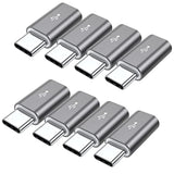 Micro Usb To Usb C Adapter,8-Pack Aluminum Usb Type C Adapter Convert Connector Compatible With Samsung Galaxy S10 S9 S8 Plus Note 9 8, Lg V40 V35 V30 V20 G7 G6,Pixel 2 Xl,Moto Z2 Z3(Gray)