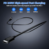 500W Fast Charging 8 Port Usb C Charger Block With Nylon Fast Charging Cable, Multi-Device Charging Station Wall Desktop Charger With Gan ? Technology, Usb-C Charger Adapter For Macbook/Ipad/Iphone 16