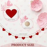 Valentine'S Day Heart Decorations, Felt Hearts Wood Bead Garland Banner For Valentine'S Day Decor