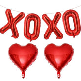 16 Inch Red Xoxo Red Heart Balloons, 6 Pcs Red Xoxo Letters Balloons Red Heart Valentine'S Day Balloons Banner For Valentine'S Day Wedding Ceremonies Party Decorations Red Xoxo