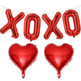 16 Inch Red Xoxo Red Heart Balloons, 6 Pcs Red Xoxo Letters Balloons Red Heart Valentine'S Day Balloons Banner For Valentine'S Day Wedding Ceremonies Party Decorations Red Xoxo