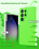 Silicone Case For Samsung Galaxy S25 Ultra, Soft Slim Liquid Silicone Phone Case With Anti-Scratch Microfiber Lining, Camera Cover Protection With Cute Color Variety, Neon Green