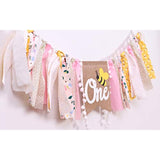 1St Happy Birthday Banner - Highchair Banner Tassels For Girl&Boy Birthday Party Decoration,Baby Birthday Photo Props Party Supplies(Bee)