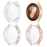 (4 Pack) Screen Protector Case Compatible For Samsung Galaxy Watch 7 44Mm (2024 Verison) Solf Silicone Bumper Full Protective Shell Face Cover (Clear Silver Cream Rosegold)