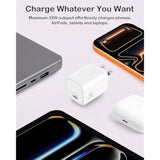 33W Usb-C Pd Wall Gan Charger, Phone 16/16 Plus/16 Pro/16 Pro Max Charger With Foldable Plug, Traveller Adapters, Use For Smartphone, Pad Pro Tablet, Macbook Air Etc.
