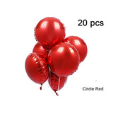 20Pcs 18 Inch Red Round Balloons, Round Shaped Foil Helium Balloons My