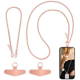 Cell Phone Chain 2 Pack, 1*Crossbody Lanyard 1*Anti Theft Wrist Strap Cellphone Wristlet 2*Clear Tether Tabs Fits for Most Case