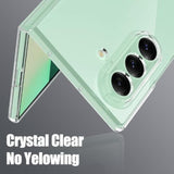 Clear Case For Samsung Galaxy Z Fold 7 With Screen Protector ?Camera Cover,Slim Hard Phone Case Anti Yellowing Anti-Scratches Protective Bumper Cover For Galaxy Z Fold 7 2025,Transparent