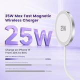 25W Magnetic Wireless Charger: Qi2.2 Qi2 Fast Charging Pad for iPhone 17 16 15 14 13 12 Pro Max, Galaxy S26 S25, Google Pixel 10,