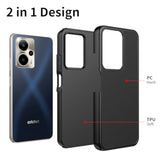 For Cricket Outlast 5G 2024/At&T Motivate Pro 5G Case With Tempered Glass Screen Protector,Dual Layer Heavy Duty Shockproof Protection (Cricket Outlast 5G 2024,Black)