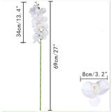 27" Artificial Phalaenopsis Flowers 6 Pcs White Perhaps Faint Yellow Artificial Orchid Flowers Stem Plants For Home Décor