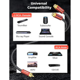 Rca Splitter 1-Male To 2-Female Y-Adapter Premium Subwoofer Splitter Cable - W