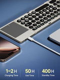 Foldable Bluetooth Keyboard Portable Wireless Keyboard With Pu Leather Cover Touchpad, Pocket-Sized Travel Keyboards For Ipad Tablet Laptop Ios Android Smartphone Pc Windows