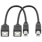Usb 2.0 Type-B Printer Extension Cable Usb-B Male To Female Print And Data Transfer Cable Cord Printer Short Extension Wire For Scanner Fax Hdd And More -25Cm/98.Inch 2Pcs