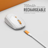Rechargeable Silent Wireless Mouse, Bluetooth + 2.4Ghz, Quiet Click, Compact And Portable Travel-Friendly, Compatible With Laptop/Computer/Pc/Mac/Macbook/Chromebook/Ipad/Tablet (White)